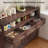 Solid Wood Farmhouse Buffet Cabinet with Charging Port, Adjustable Storage, 3 Drawers & 4 Doors-2001247242
