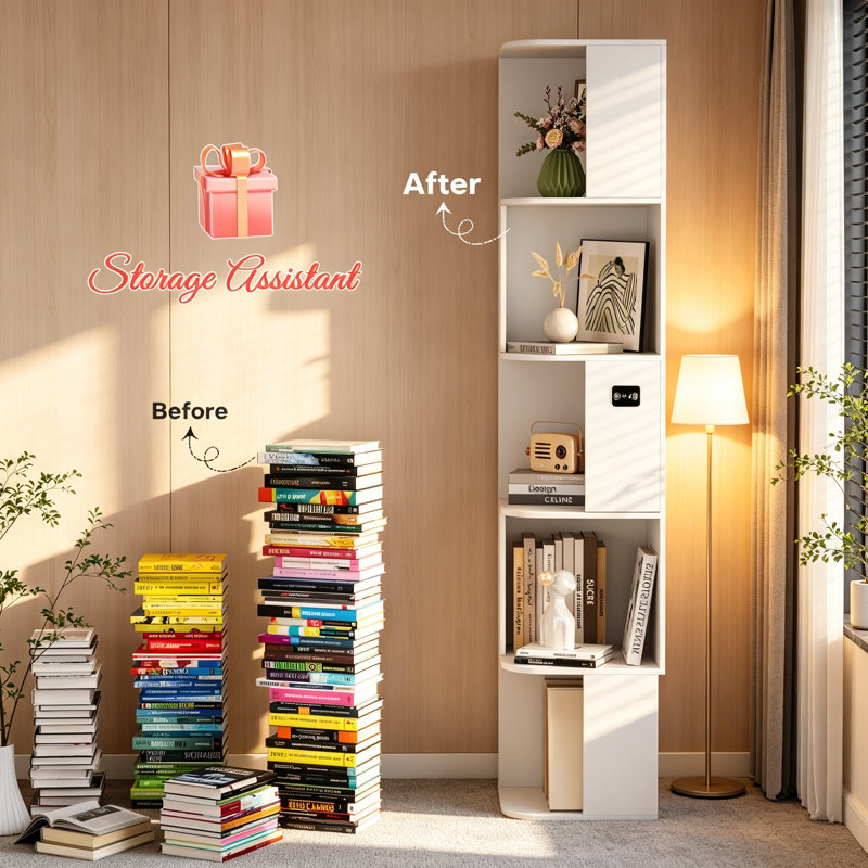 164.7cm H x 35cm W Corner Bookcase