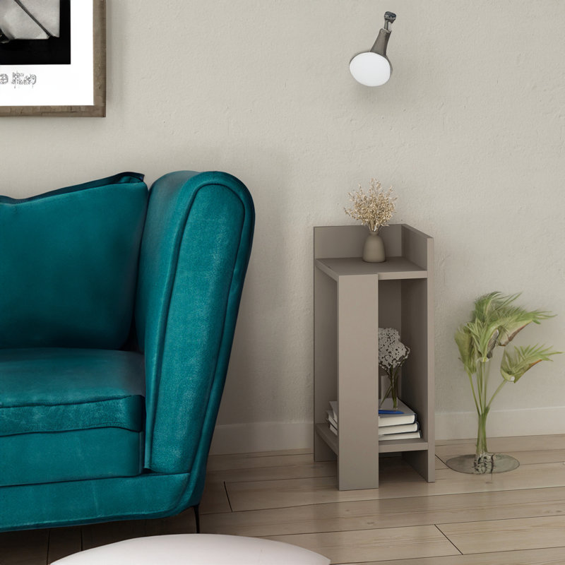 Table de chevet Kalionna, Beige / noir