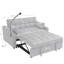 Petite causeuse moderne en velours gris, convertible en canapé-lit, avec hublots et confortable 2 - Velours qui se transforme en inclinaison réglable-121361590