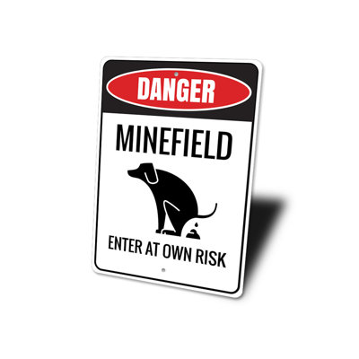 Plaque en aluminium Minefield Dog