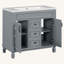 Meuble-lavabo 36 po avec lavabo supérieur, armoire de rangement moderne avec 2 portes à fermeture douce et 2 tiroirs, meuble-lavabo simple