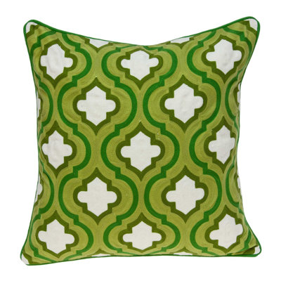 Gamma Green and White Throw Pillow