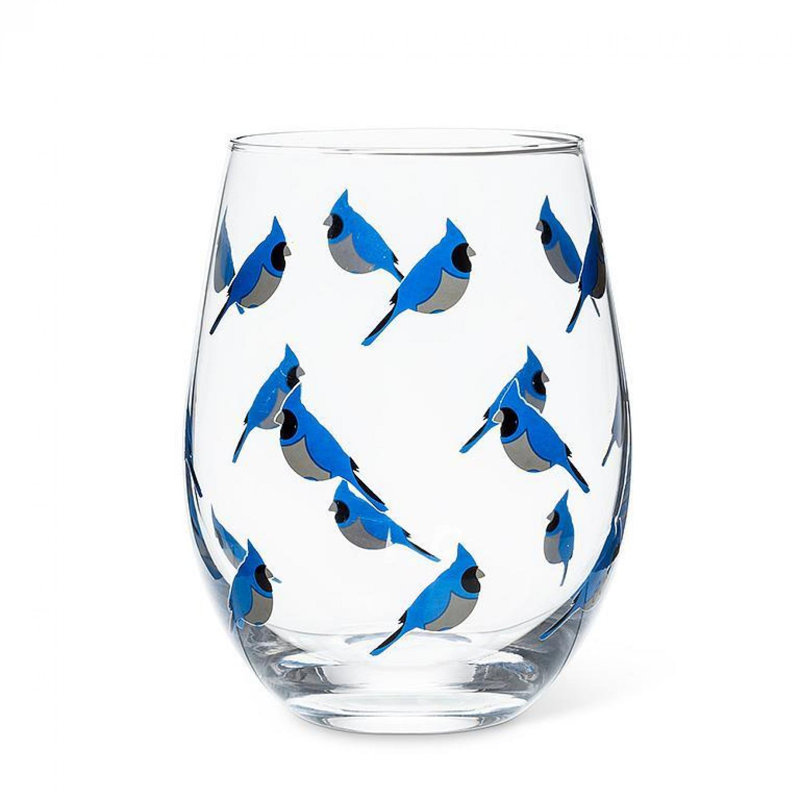Dossou 14 oz. Verre à vin, Bleu / Transparent