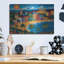 Art mural en métal luxueux «Vibrant Coastal Harmony» par Doron David, 16 po x 12 po-1469109103