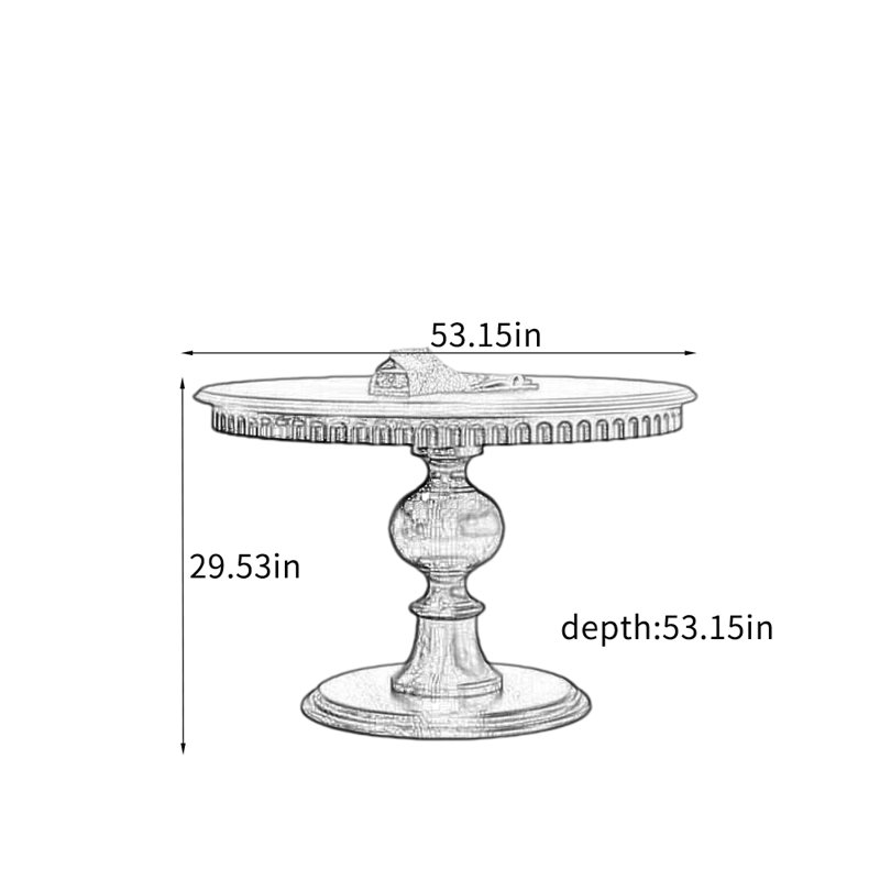 Table de salle à manger ronde Ash: élégante et robuste., H 29,53 po x L 53,15 po x l 53,15 po