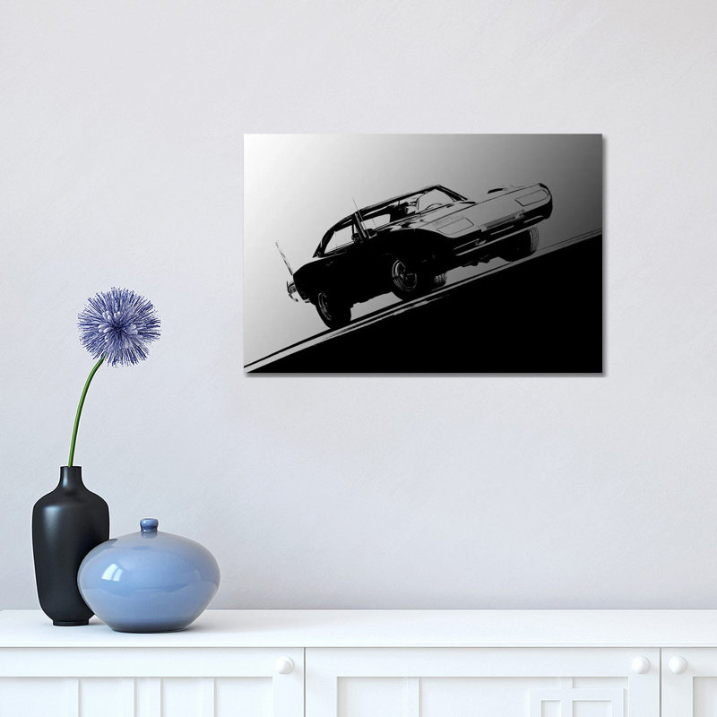 1969 Dodge Daytona, Black & White by Clive Branson - Wrapped Canvas Print, 66.04 cm H x 45.72 cm W