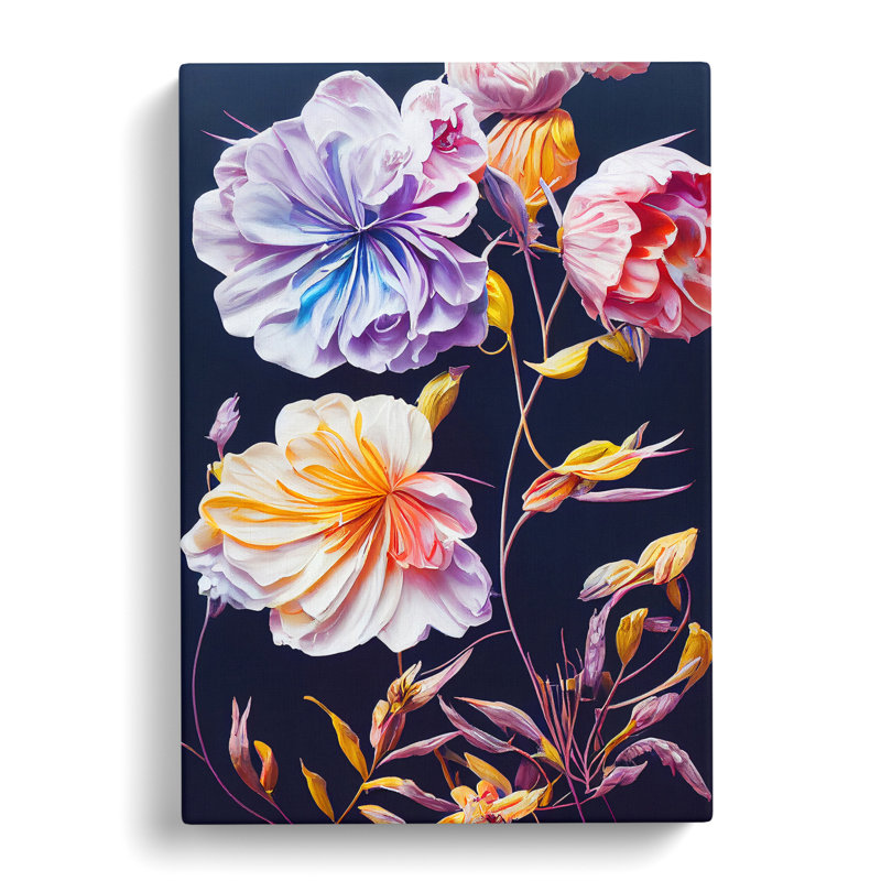 Fanciful Flowers - Wrapped Canvas, 50cm H x 35cm W