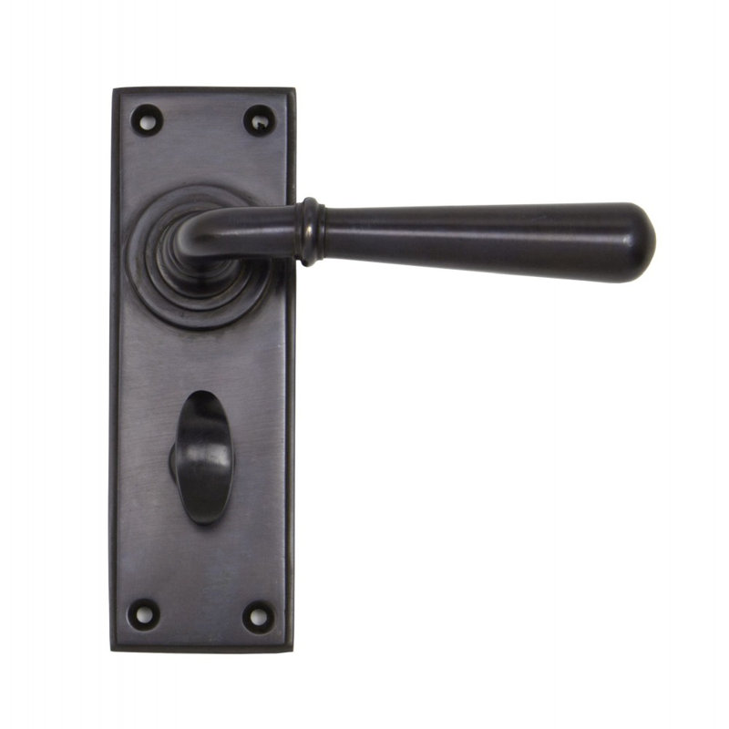 Newbury Lock Door Handle Kit, Aged Bronze
