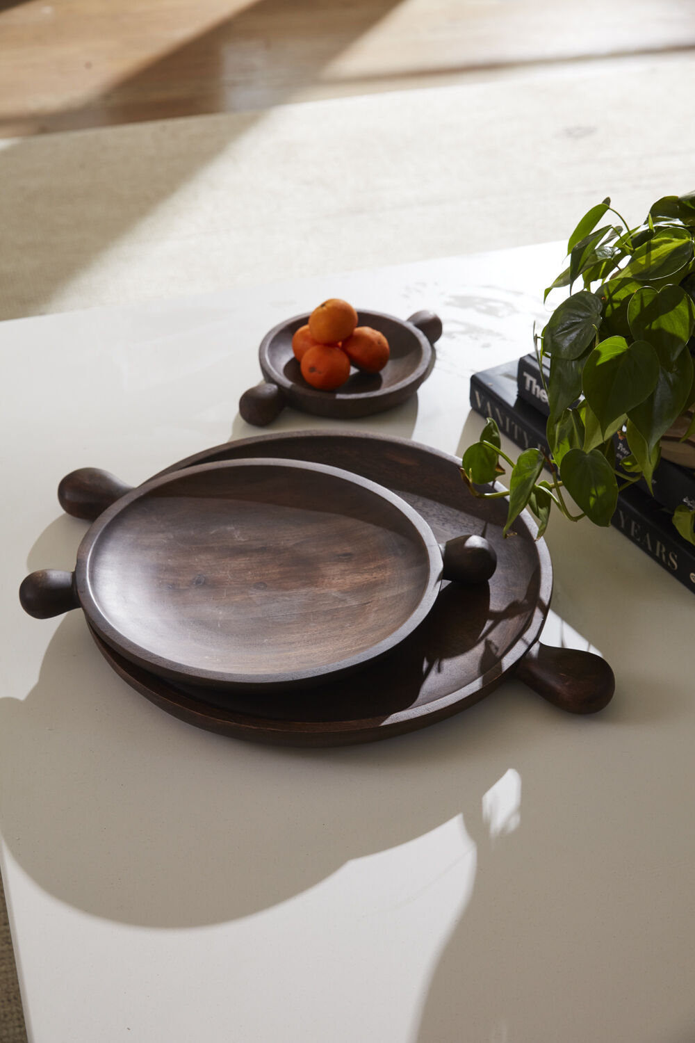 Wood Decorative Tray, 1.5" H x 15.7" W x 12" D