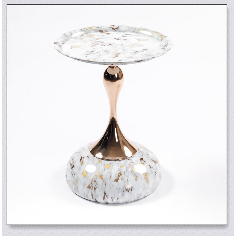 Table basse Mermaid Tail, Blanc / Doré
