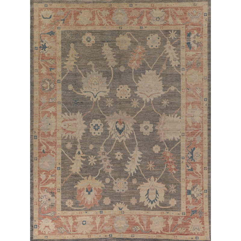 Tapis turc gris Oushak 9x11