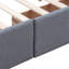 Lit plateforme tapissier gris foncé, grand lit avec 4 tiroirs et classique, sans sommier, revêtement en lin, tête de lit à structure en bois massif, gris. Taille. Ressort nécessaire. Support de panneau de particules.-1084812808