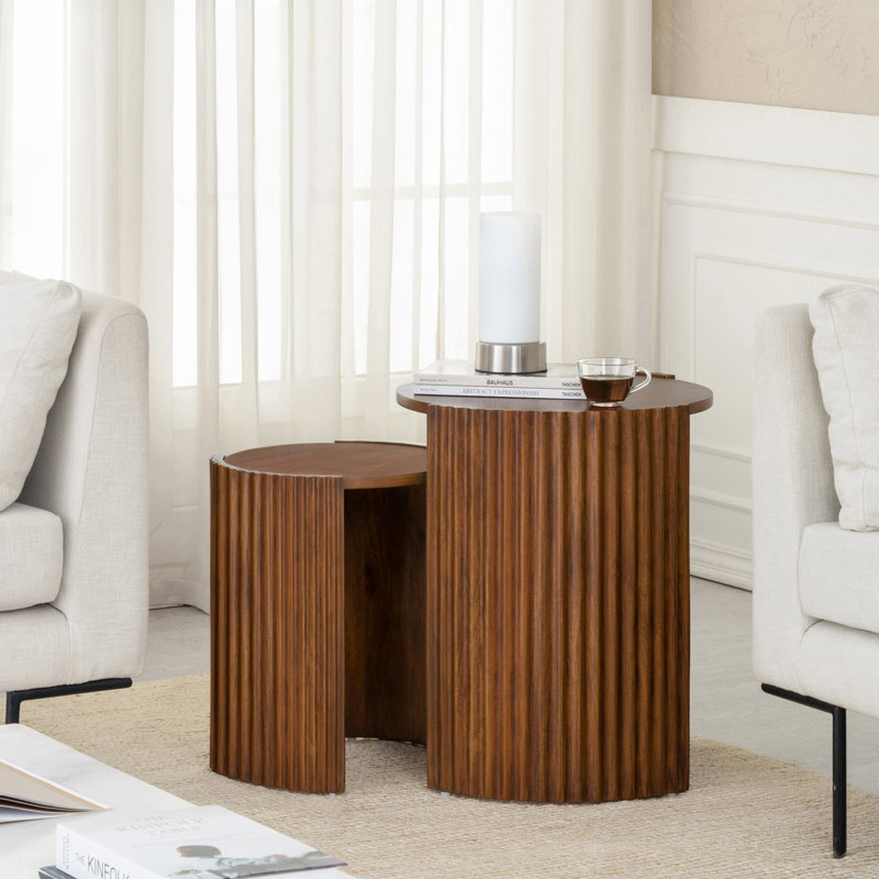Lina Solid Wood End Tables (Set of 2)