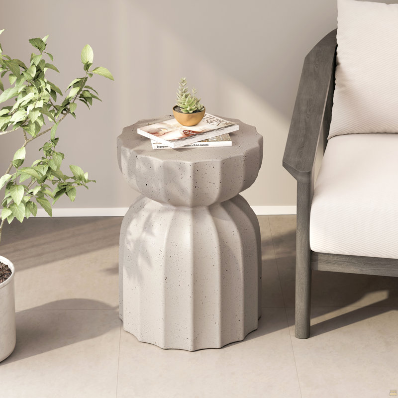 Table d'appoint d'extérieur 2 pièces, White
