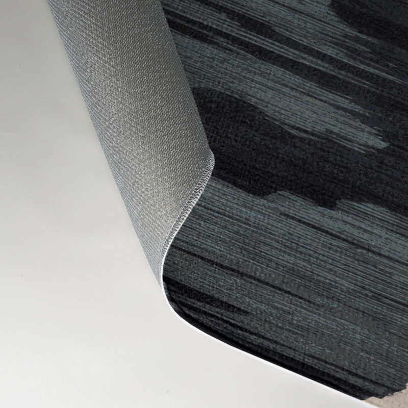 Tapis intérieur et extérieur gris Watercolor, Rectangle 5 pi x 7 pi