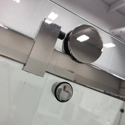Porte de douche coulissante réversible en alcôve avec quincaillerie carrée en chrome de style l 60 po x H 75 po x 10 m Sera