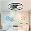 Ventilateur de plafond moderne à DEL avec lumière - Plafonnier à intensité variable de 24 po avec pales invisibles et conception en cristal, télécommande et température de couleur réglable, ventilateur silencieux pour la chambre à coucher, le salon