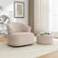 Fauteuil pivotant rembourré en polyester de 33 po de large Armelda-512362522