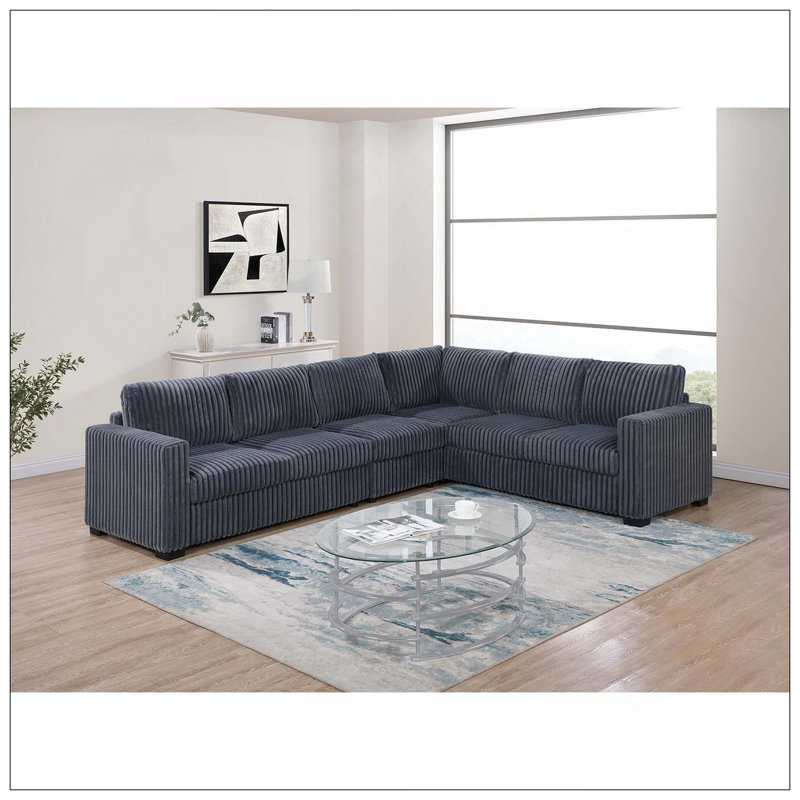 Ensemble de canapé modulaire 4 pièces Elegant, Gris foncé