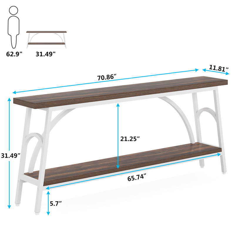 Console 70,86 po Merga, Brun / blanc