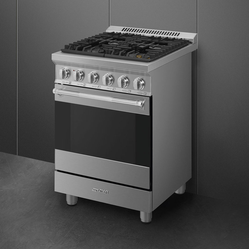 SMEG 24" Professional Gas Range, Silver
