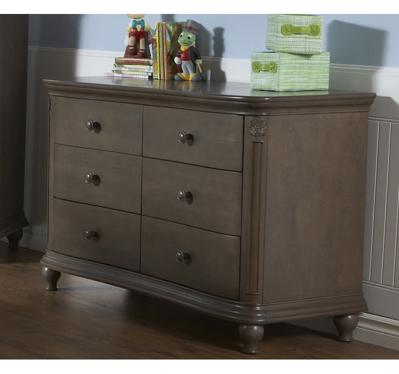 Commode double 6 tiroirs Gardena, Ardoise