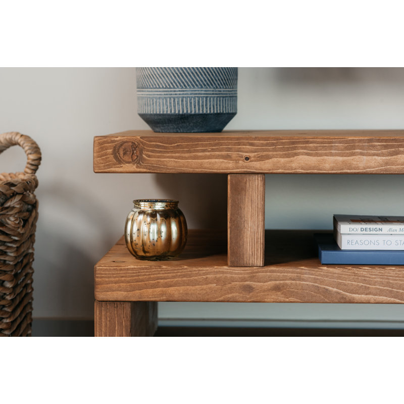 Norene Unfinished TV Stand for TVs up to 65", Medium Oak