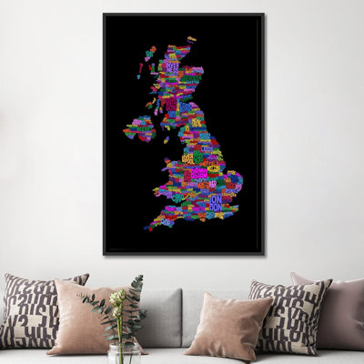 " Great Britain UK City Text Map (Black) " by Michael Tompsett