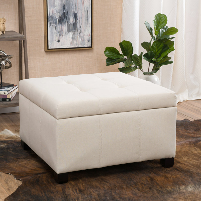Tissu beige de style moderne avec rangement, H 30 po x l 29,94 po x P 19 po