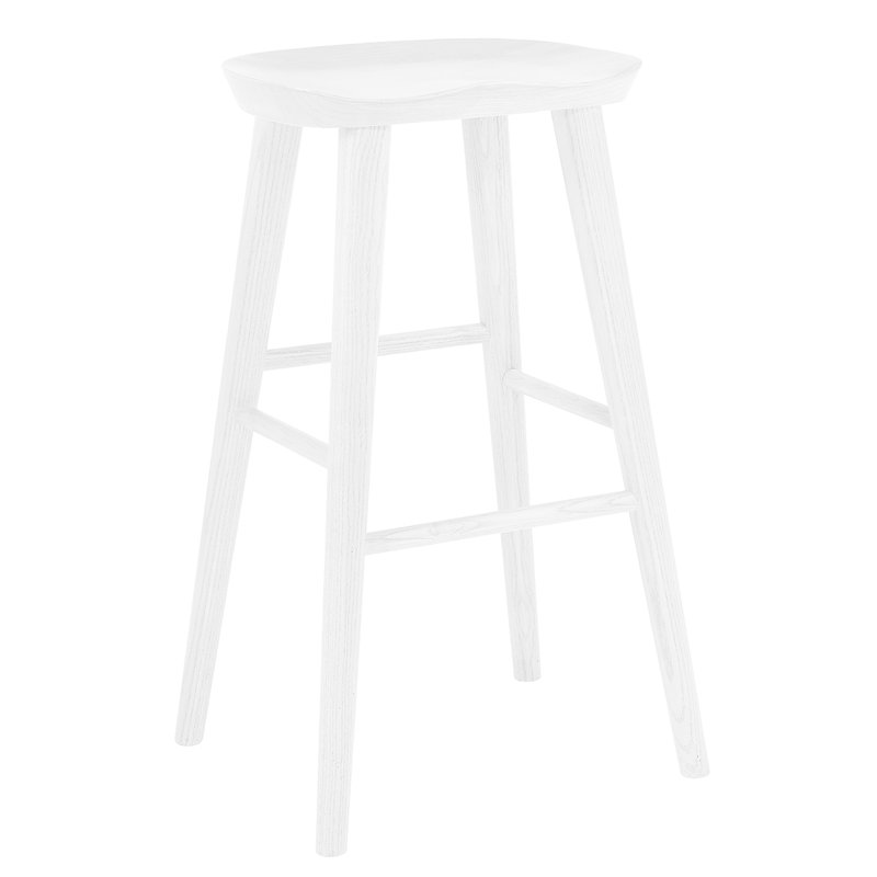 Tabouret de bar et de comptoir Anzie, Tabouret de bar (siège d'une hauteur de 29,3 po), Blanc
