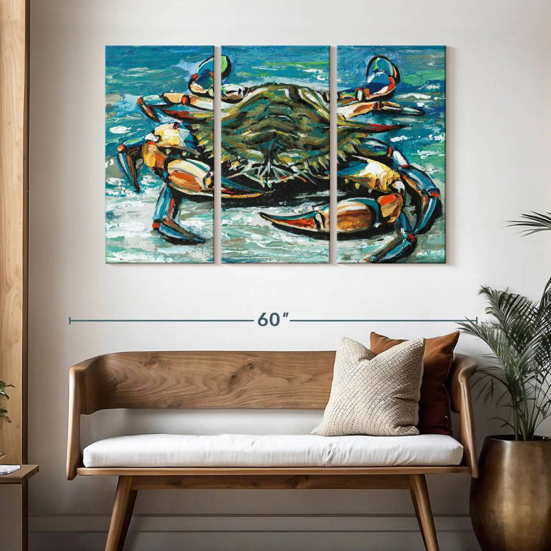 Crabe Brampt Blue Palette I, H 32 po x l 50 po