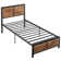Kempst Platform Bed Frame with Wooden Headboard, Heavy Duty Steel Slats Support, No Box Spring Needed