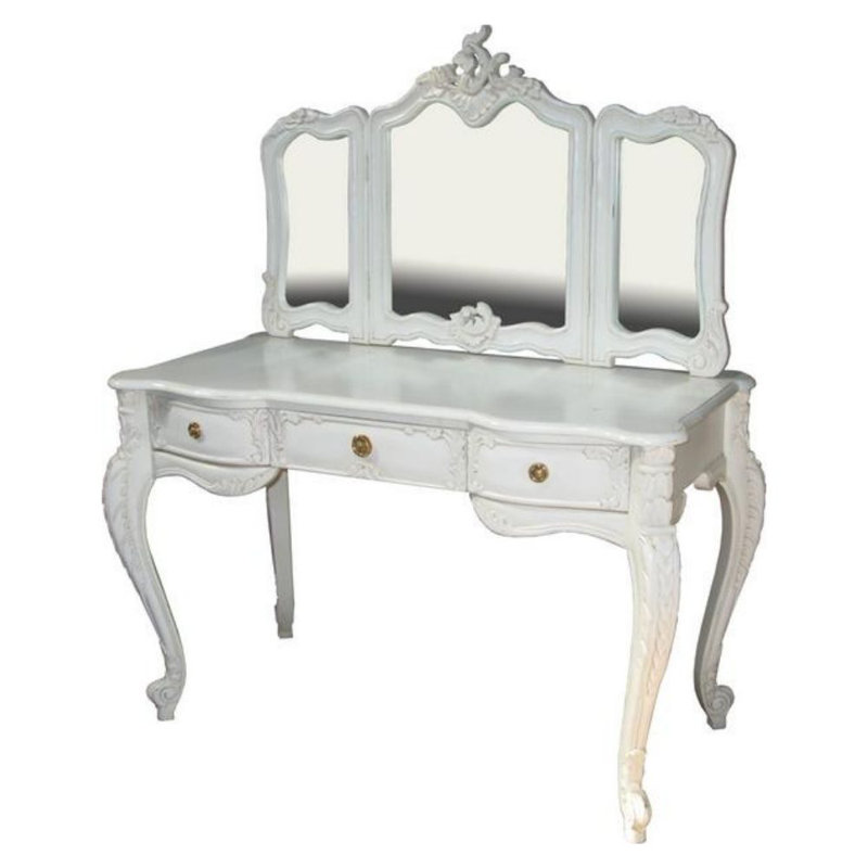 Dressing Table with Mirror, Antique White