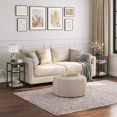 Phelgon Glass Top End Table Set and Built-In Outlets