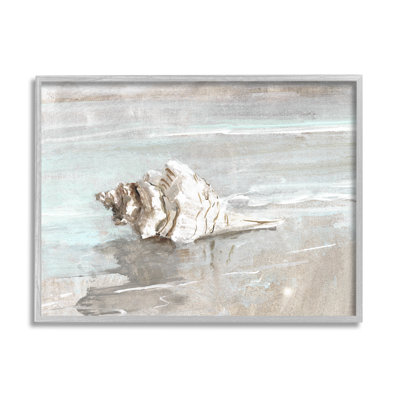 " Conch Resting On Quiet Shore Animal Sea Life " by Sally Swatland Painting Print