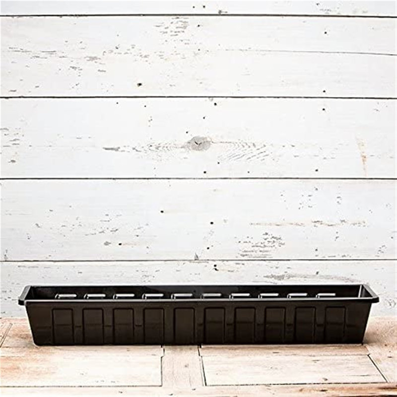 Plastic Planter Box, 5" H x 36" W x 8" D, Black