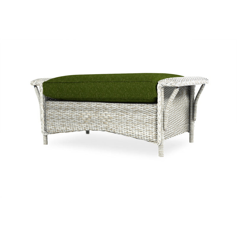 Nantucket Outdoor Ottoman, Canvas Black Sunbrella® Canvas, Antique White