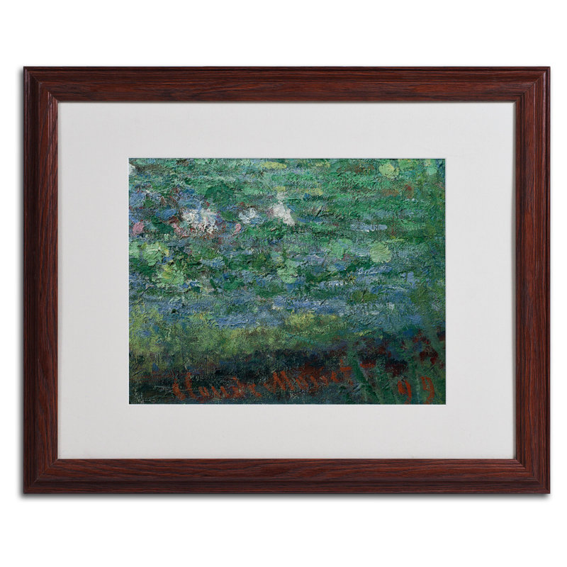 «The Waterlily Pond Green» par Claude Monet - reproduction d'art sur toile, H 16 po x l 20 po x P 0,5 po, Brun