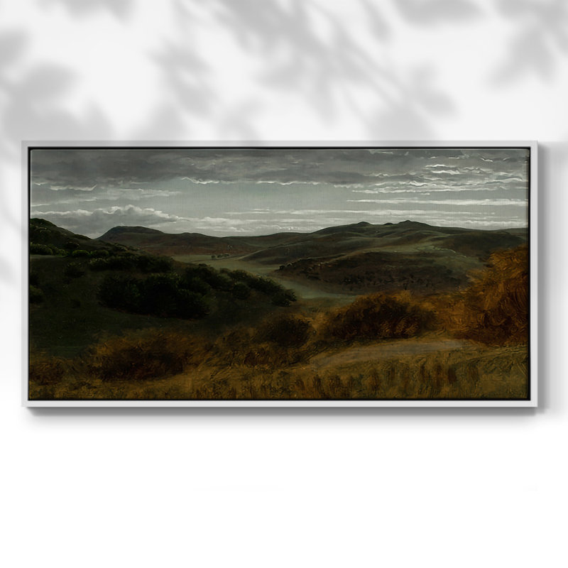 Série paysage - MCLIX - Toile tendue avec châssis encadré - Prêt à être accroché, H 25 po x l 49 po, Blanc