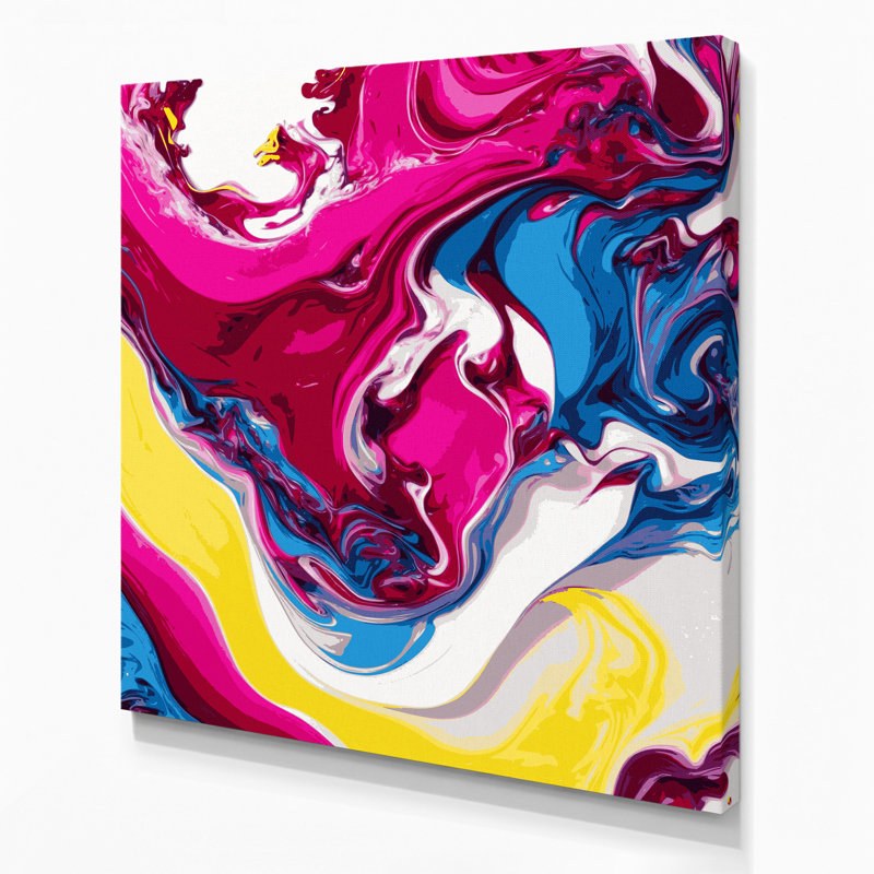 Abstrait art fluide sur toile beige 46, H 8 po x l 8 po