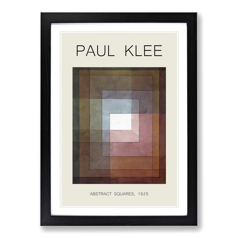 Watercolour Squares by Paul Klee - Picture Frame Art Prints, 36cm H x 27cm W x 2cm D, Black Framed