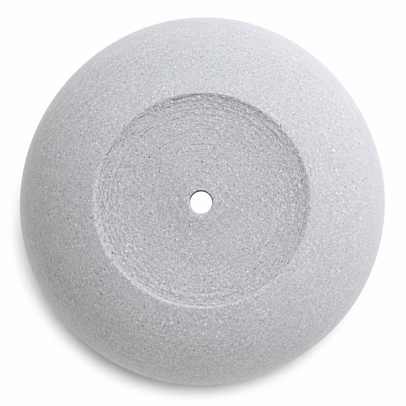 Ensemble de 3 jardinières rondes d'intérieur / extérieur en polystone, gris, Gris