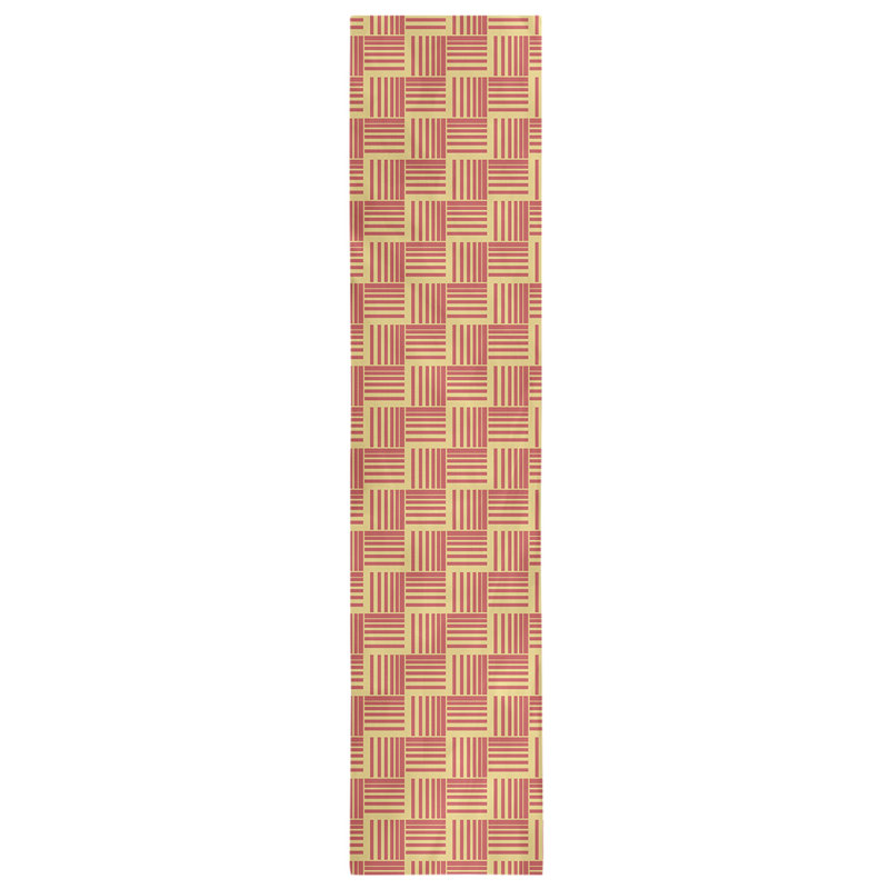 Fractured Stripes Table Runner, 16" x 90", Light Yellow/Red