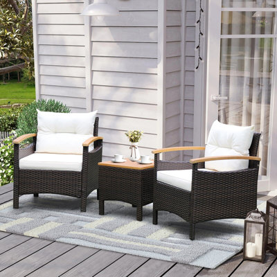 Wicker 2 - Person Garden Lounge Set with Cushions