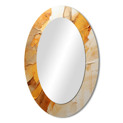 Amber Glow II - Modern Oval Wall Mirror