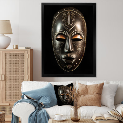 «Ethnical Traditional African Mask», reproduction d'art sur toile encadrée