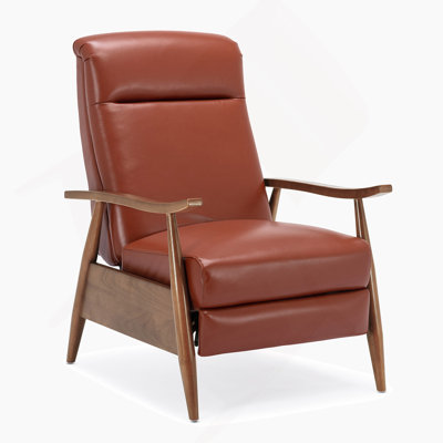 Fauteuil inclinable en cuir de qualité supérieure avec accoudoirs en bois pour un confort et une détente ultimes, idéal pour le divertissement à domicile et les loisirs
