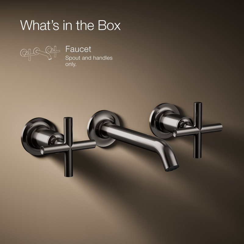 Purist® Wall-Mounted Bathroom Faucet, Vibrant Titanium, Cross Handle