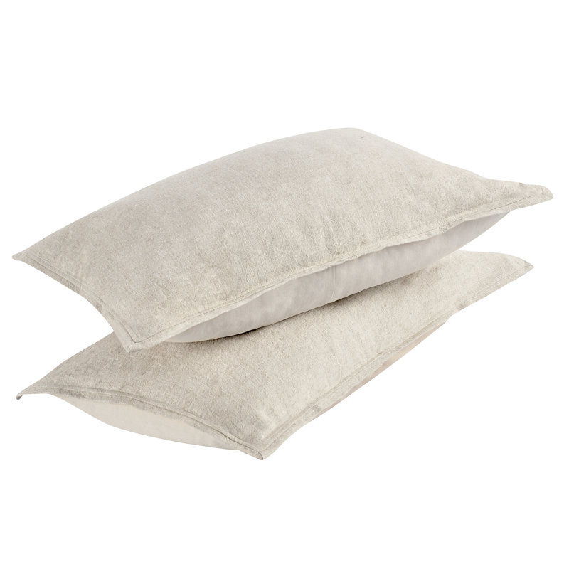Talia Linen Pillow Sham, Beige, Queen